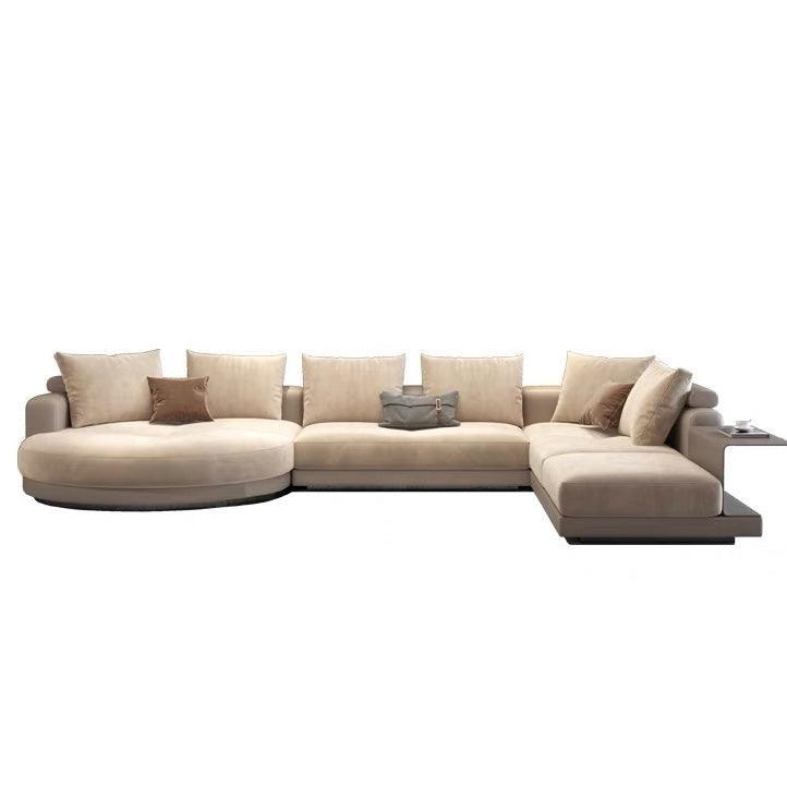 Home Atelier Alyssa Designer Sectional Round Chaise Sofa