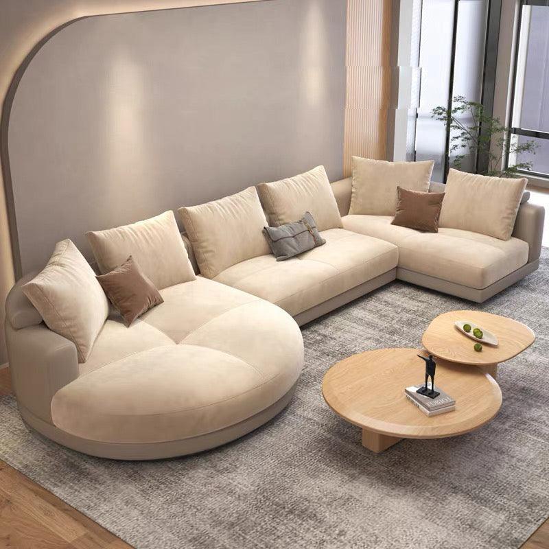 Home Atelier Alyssa Designer Sectional Round Chaise Sofa