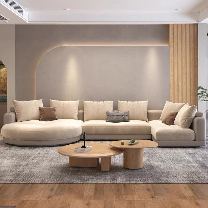Home Atelier Alyssa Designer Sectional Round Chaise Sofa