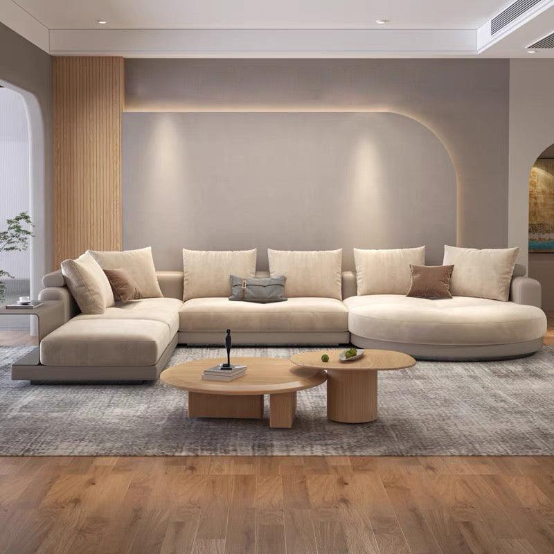 Home Atelier Alyssa Designer Sectional Round Chaise Sofa