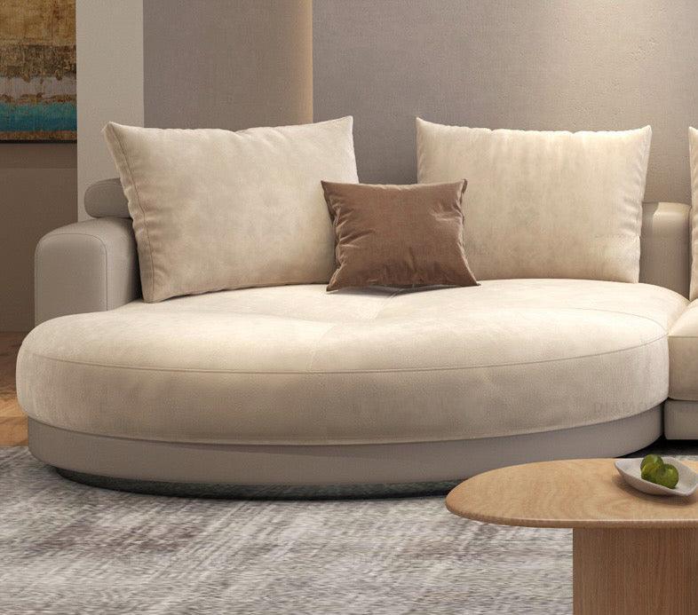 Home Atelier Alyssa Designer Sectional Round Chaise Sofa