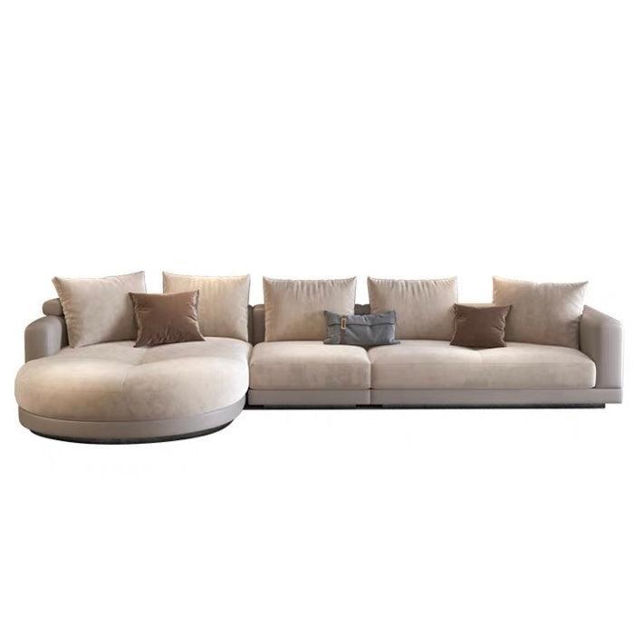 Home Atelier Alyssa Designer Sectional Round Chaise Sofa