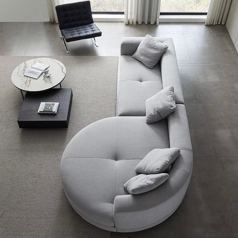 Home Atelier Alyssa Designer Sectional Round Chaise Sofa