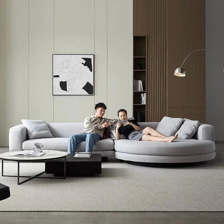Home Atelier Alyssa Designer Sectional Round Chaise Sofa