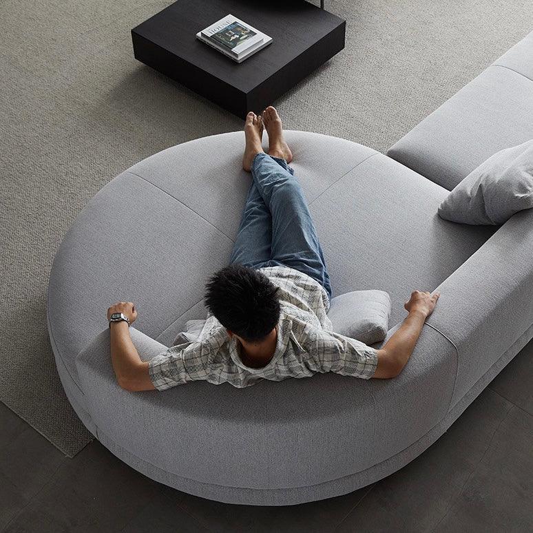 Home Atelier Alyssa Designer Sectional Round Chaise Sofa