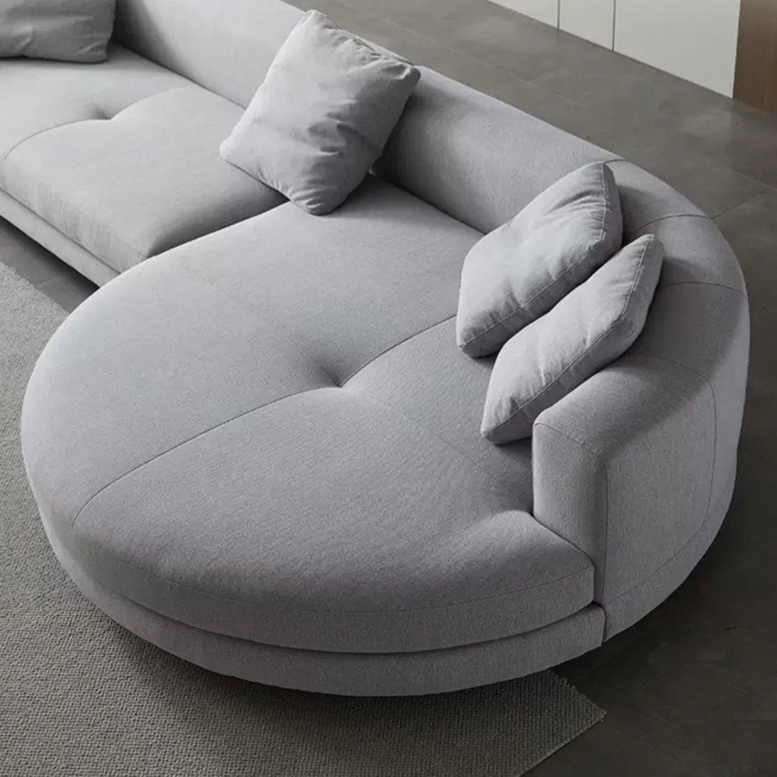 Home Atelier Alyssa Designer Sectional Round Chaise Sofa