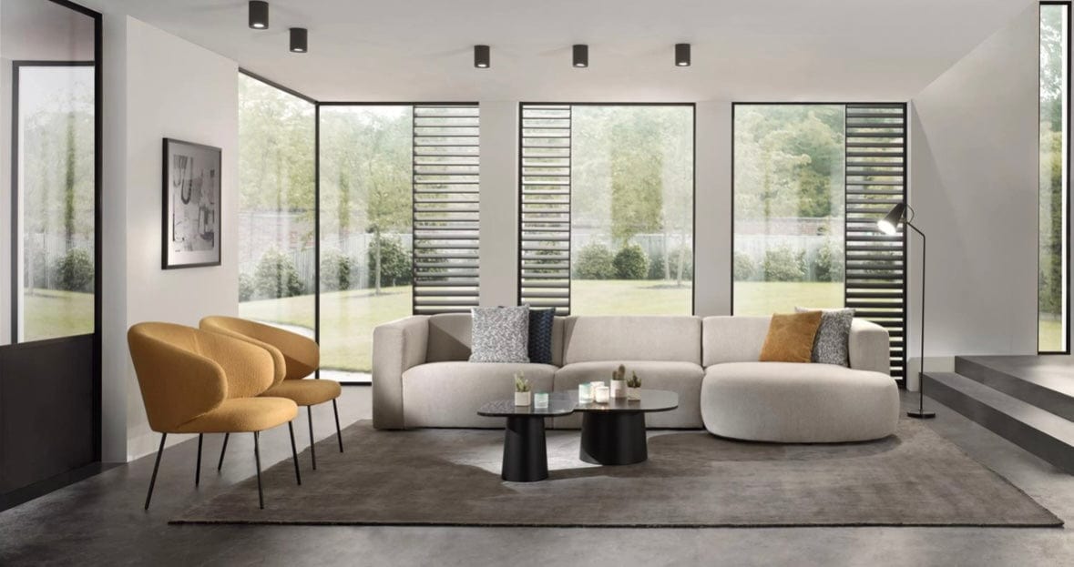 Home Atelier Amanda Designer Sectional Round Chaise Sofa