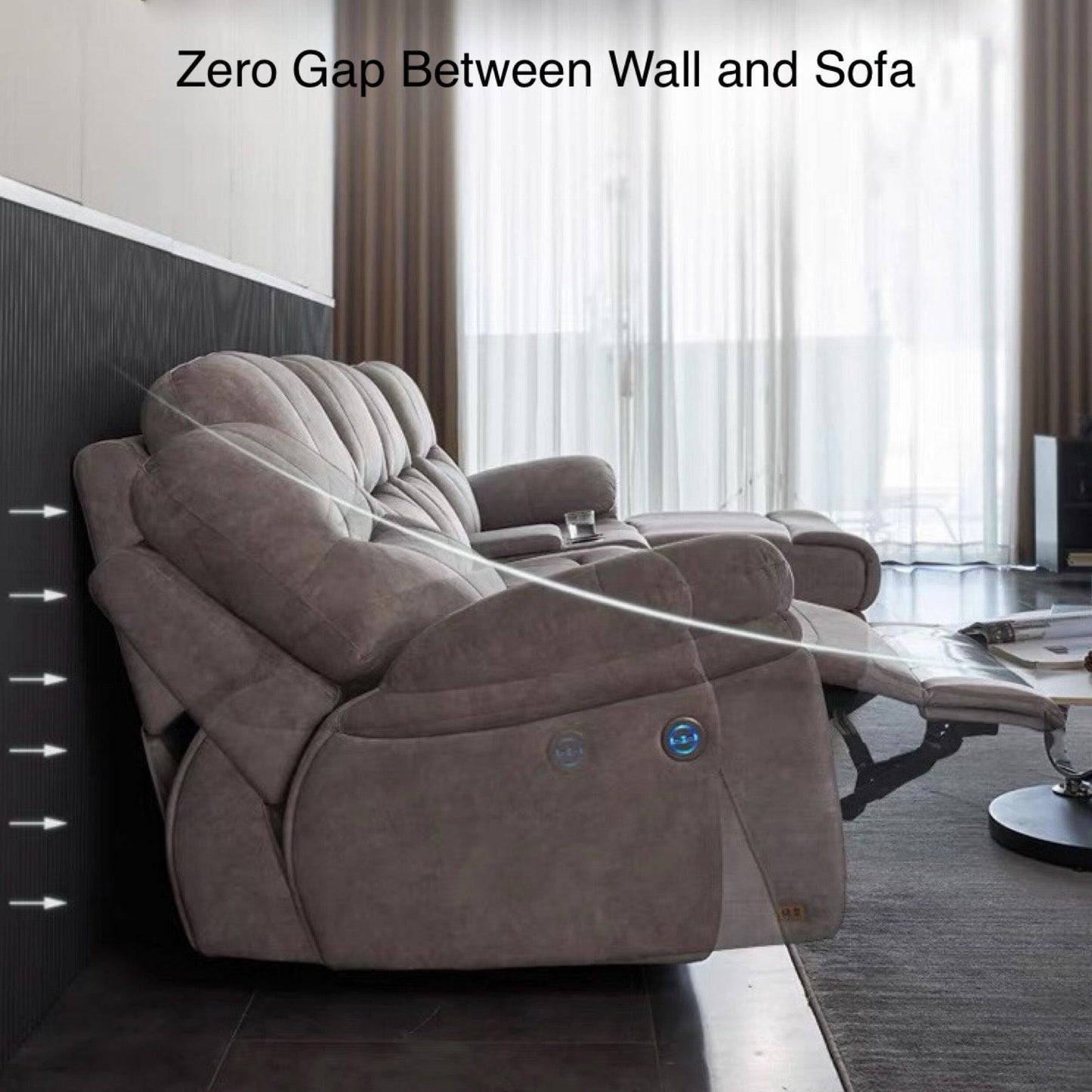 Home Atelier Ansel Velvet L-shape Electric Recliner Sofa