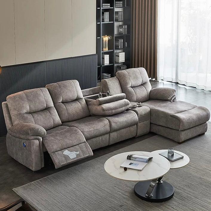 Home Atelier Ansel Velvet L-shape Electric Recliner Sofa