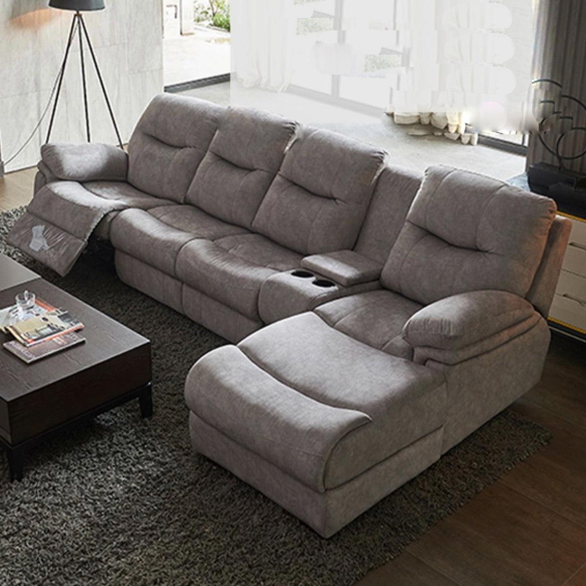 Home Atelier Ansel Velvet L-shape Electric Recliner Sofa