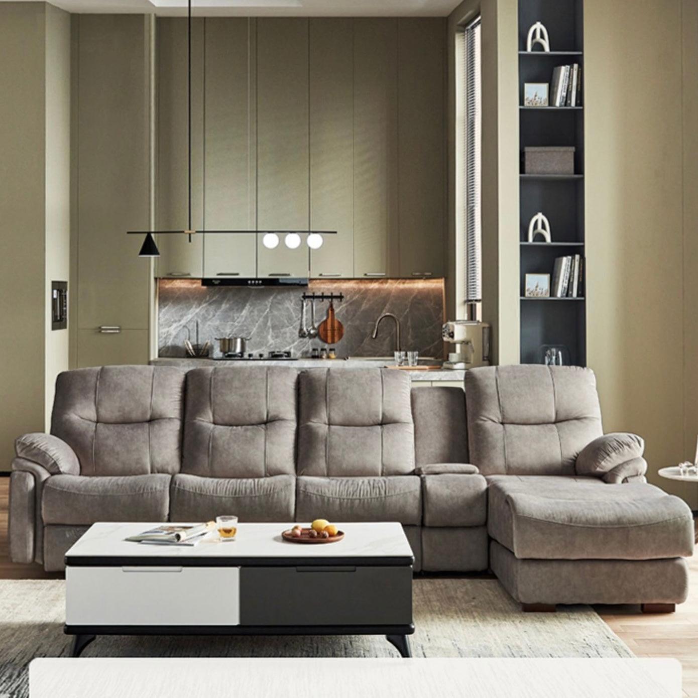 Home Atelier Ansel Velvet L-shape Electric Recliner Sofa