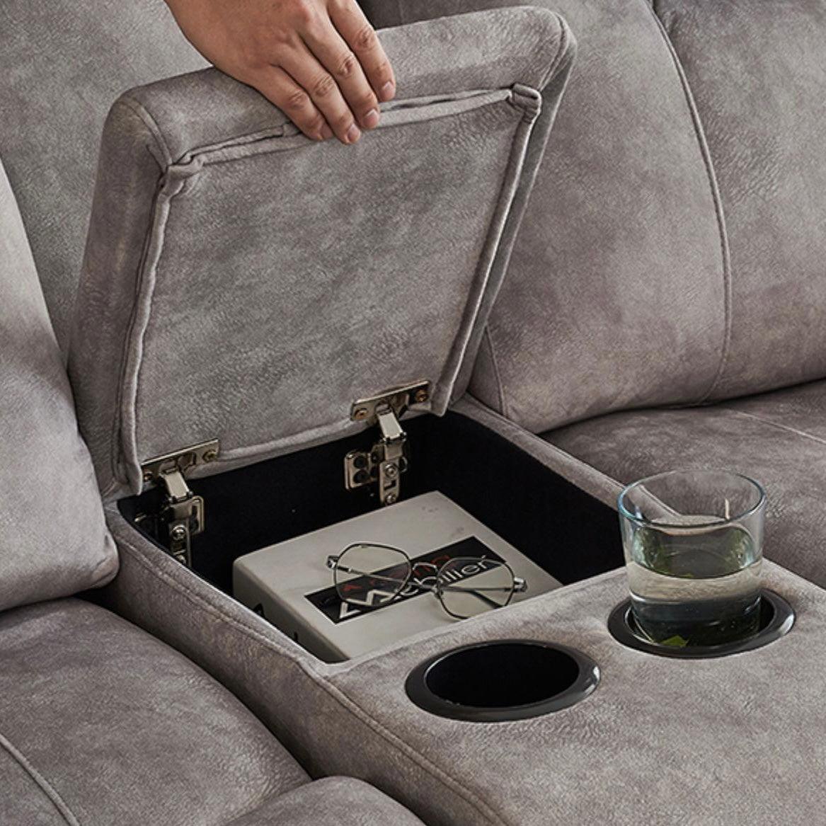 Home Atelier Ansel Velvet L-shape Electric Recliner Sofa
