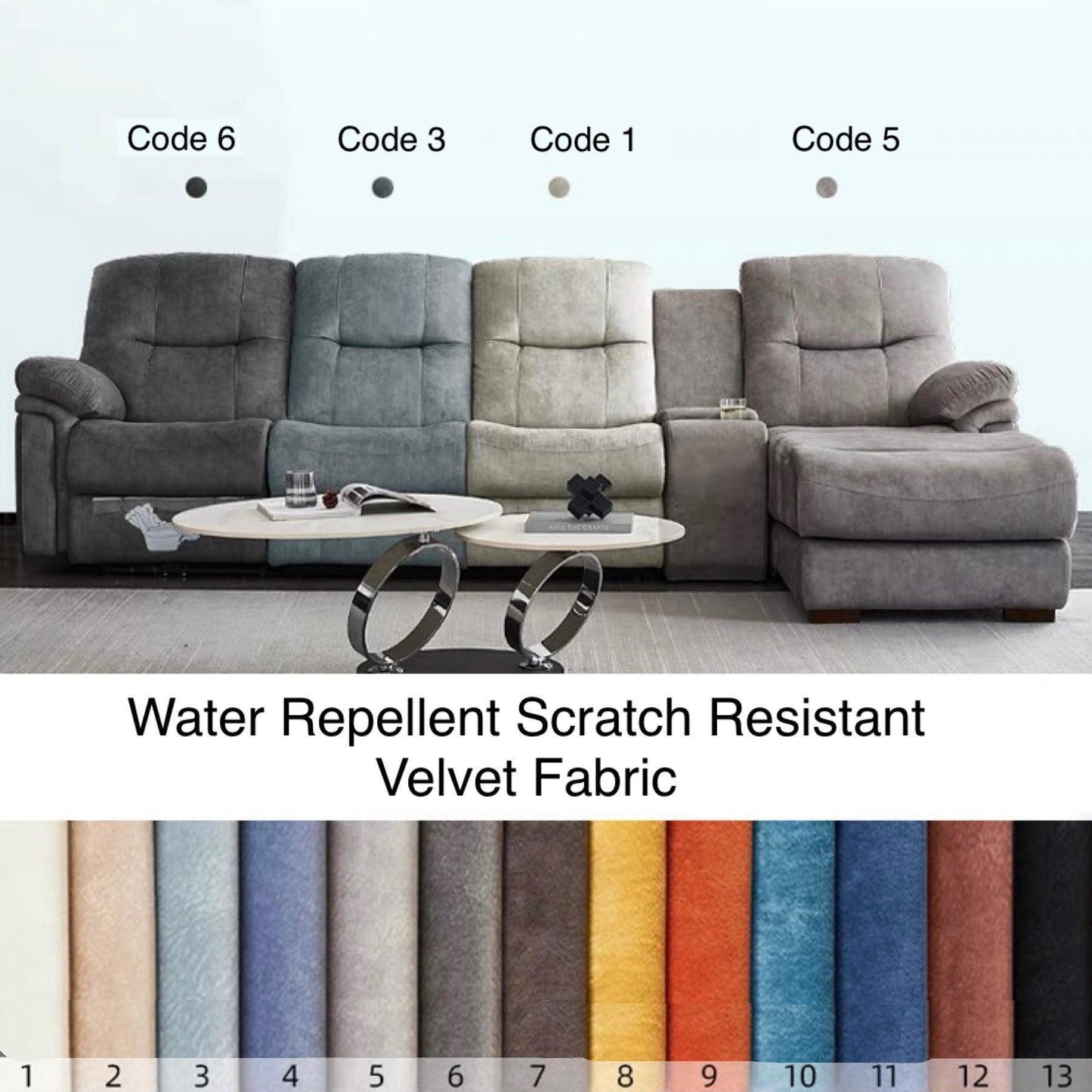 Home Atelier Ansel Velvet L-shape Electric Recliner Sofa