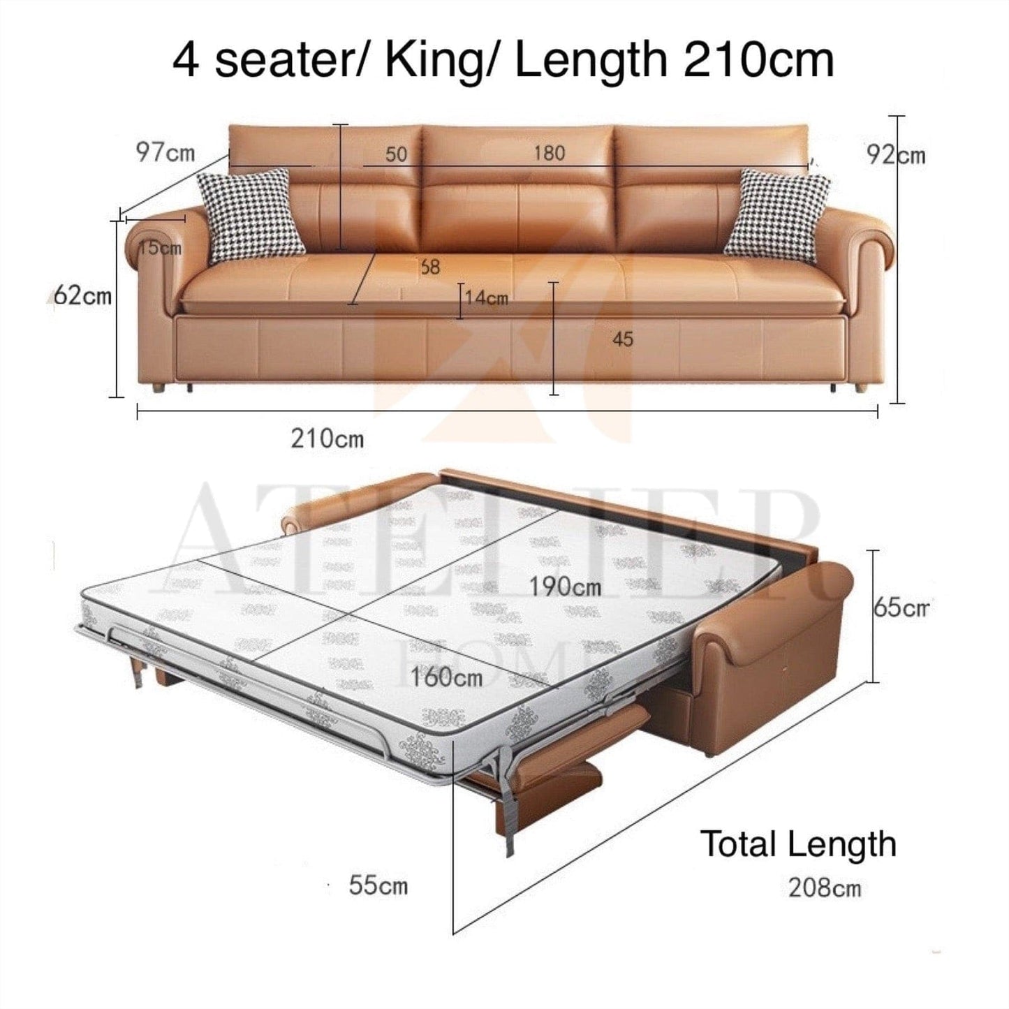 Home Atelier Anthony Foldable Sofa Bed with Mattress