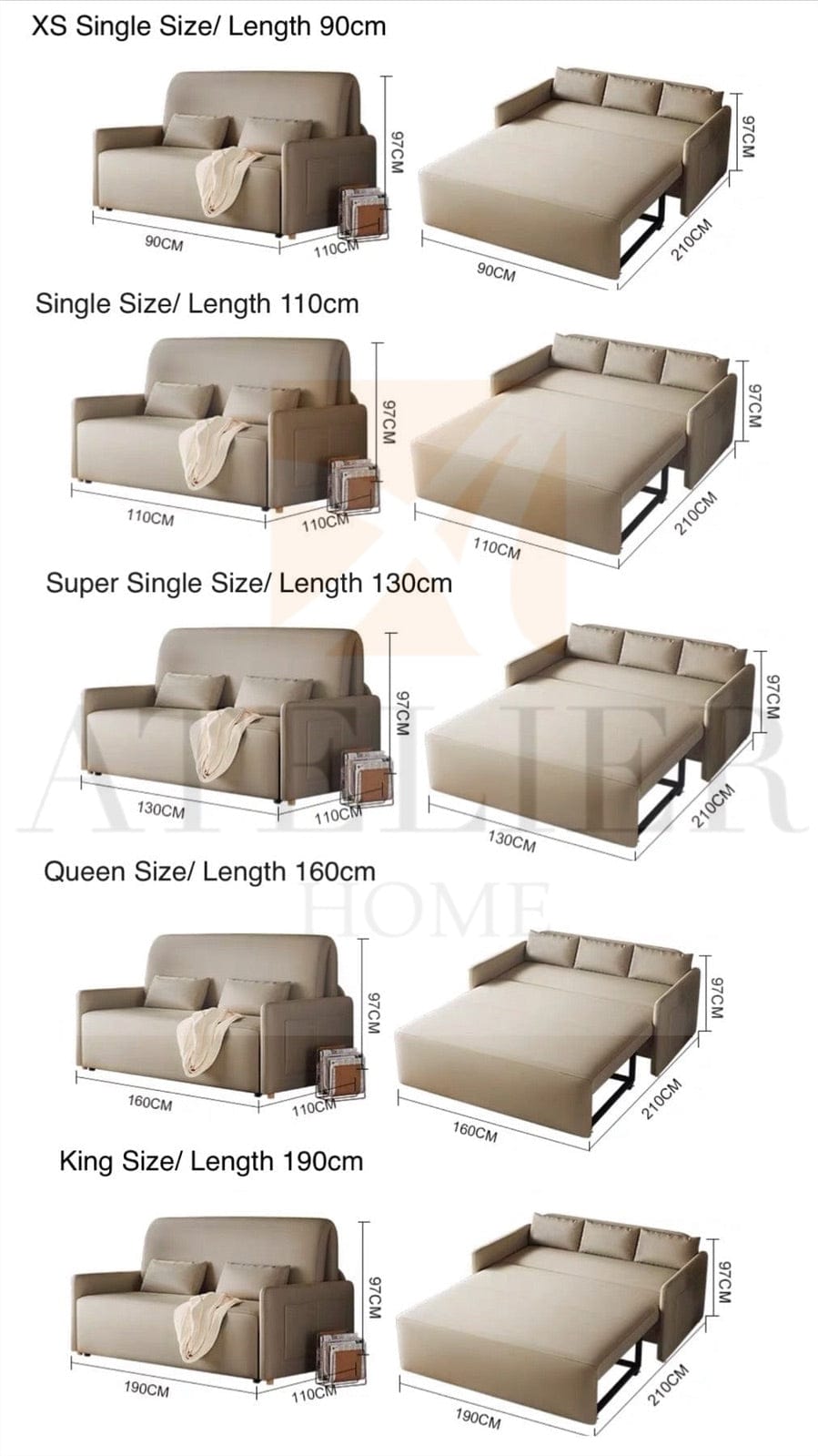 Home Atelier Antonette Electric Sofa Bed