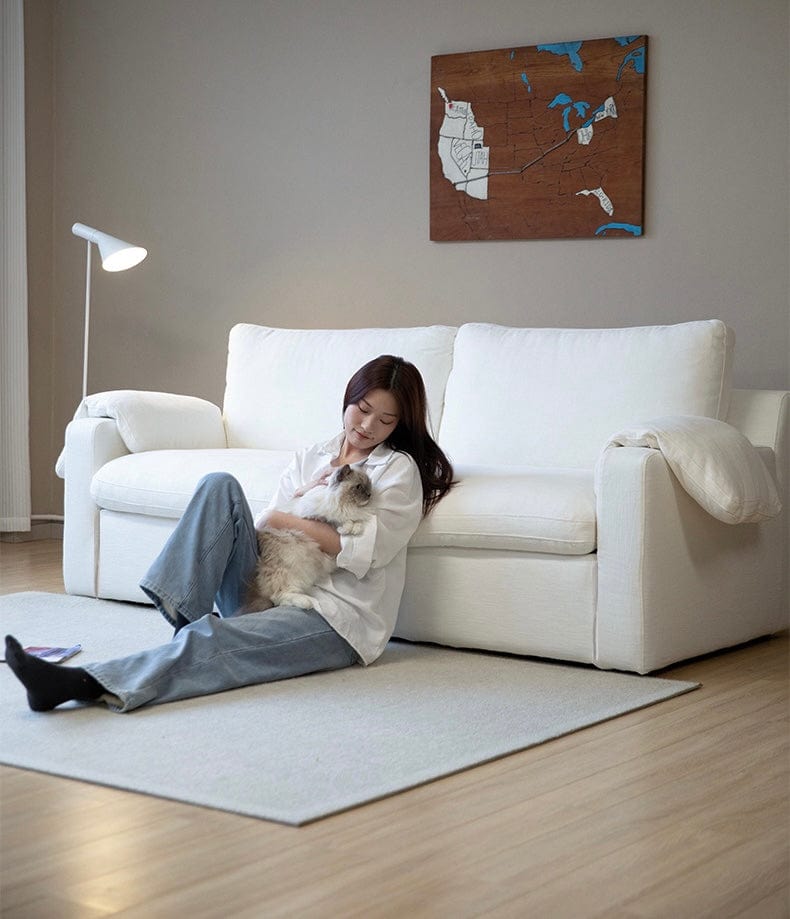 Home Atelier Aries Performance Boucle Foldable Sofa Bed with Mattress