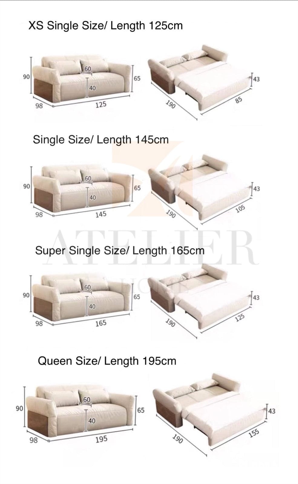 Home Atelier Arina Electric Sofa Bed
