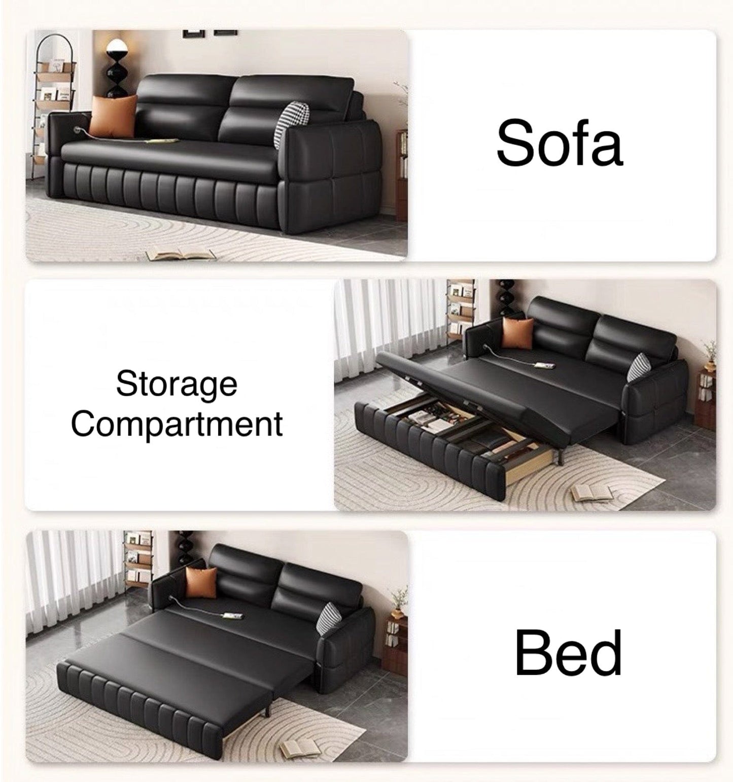 Home Atelier Ariyo Cat Proof Scratch Resistant Storage Sofa Bed