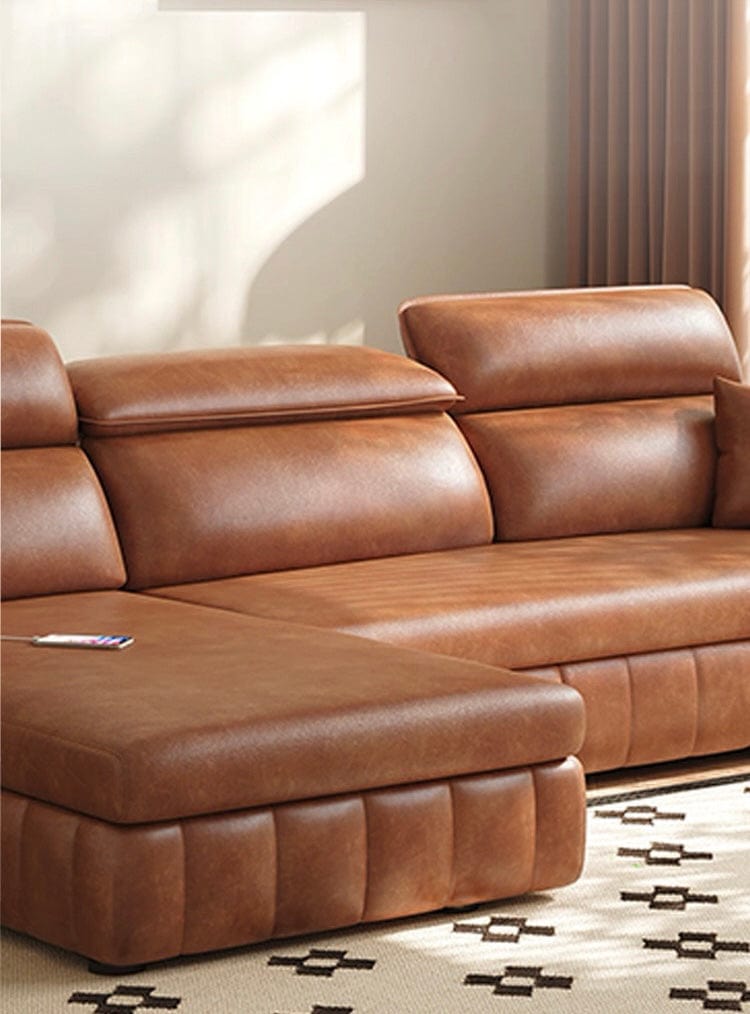 Home Atelier Ariyo Scratch Resistant Leather Storage Sofa Bed