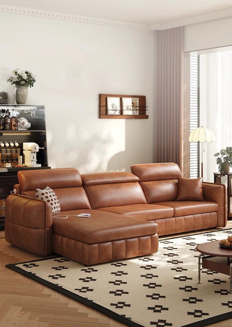 Home Atelier Ariyo Scratch Resistant Leather Storage Sofa Bed