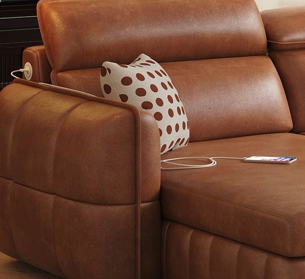 Home Atelier Ariyo Scratch Resistant Leather Storage Sofa Bed