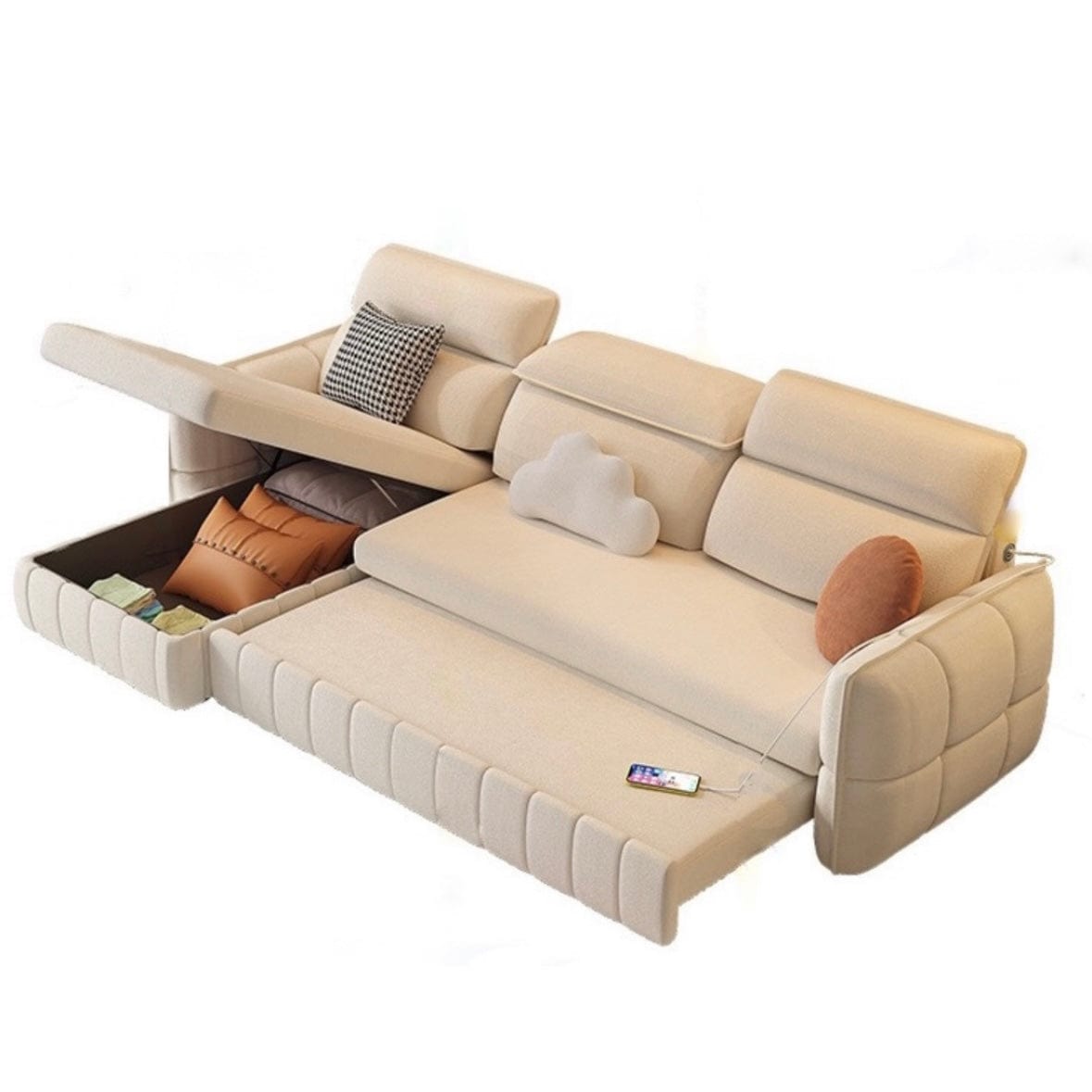 Home Atelier Ariyo Scratch Resistant Storage Sofa Bed