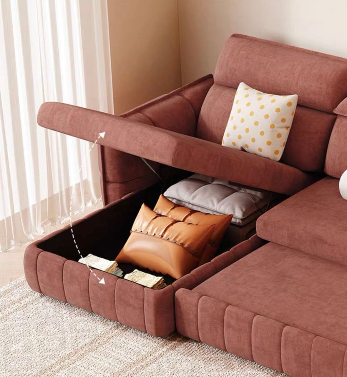 Home Atelier Ariyo Scratch Resistant Storage Sofa Bed