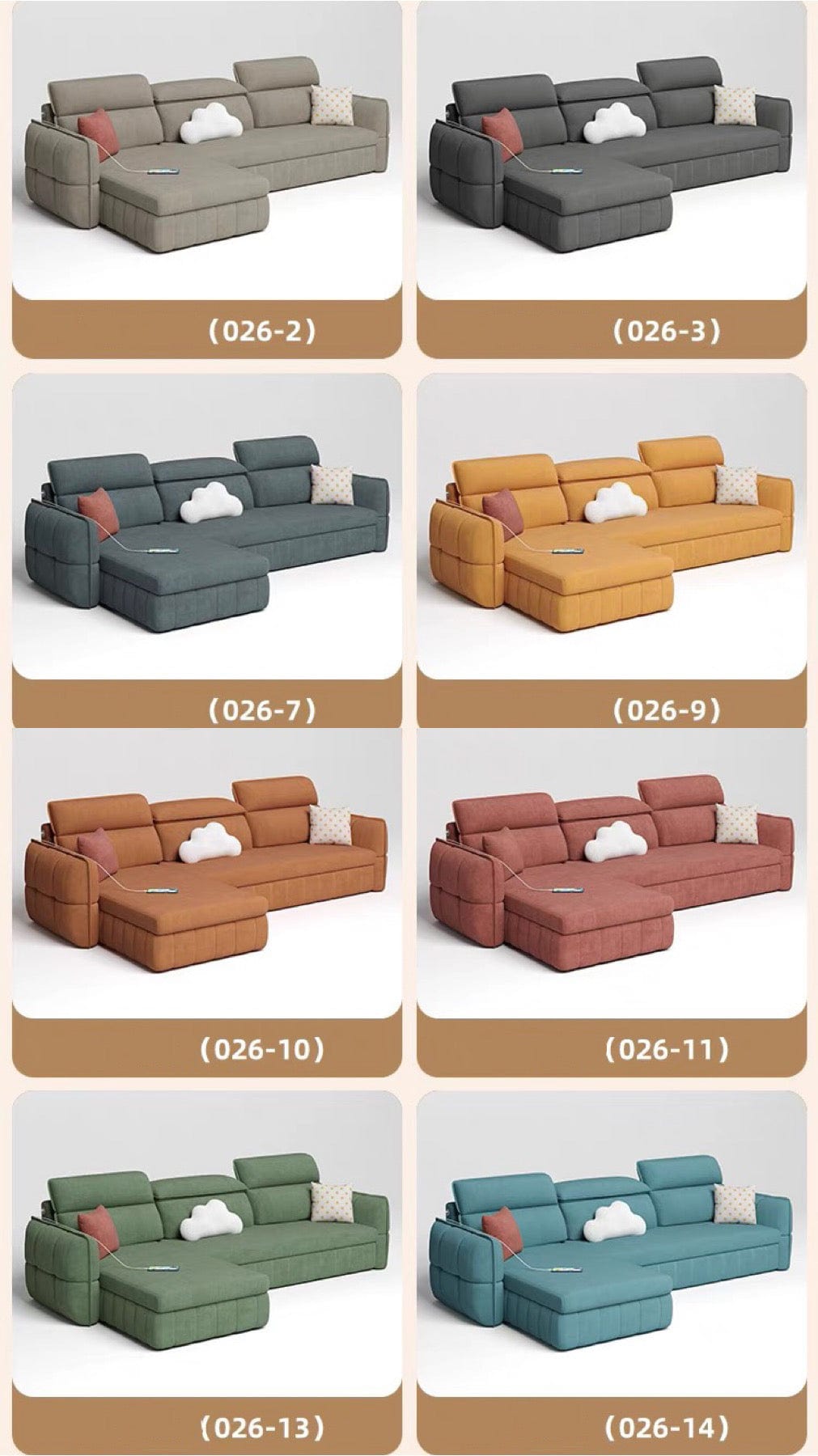 Home Atelier Ariyo Scratch Resistant Storage Sofa Bed