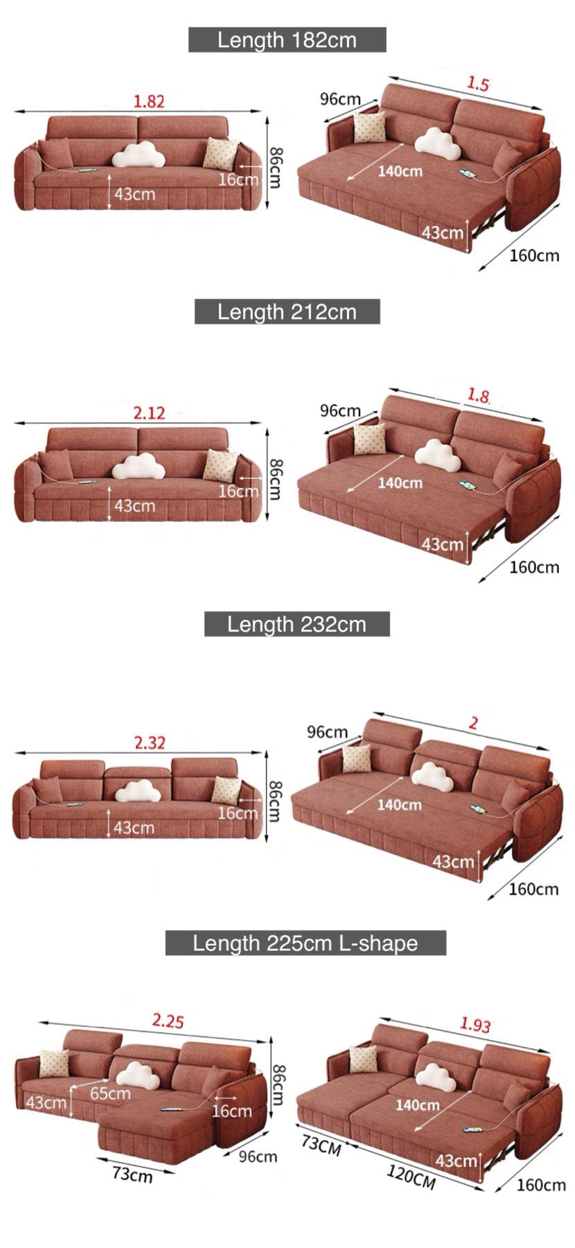 Home Atelier Ariyo Scratch Resistant Storage Sofa Bed