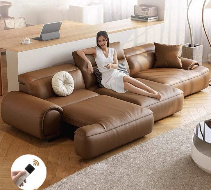Home Atelier Aroy Electric Motorized Leather Sofa Bed