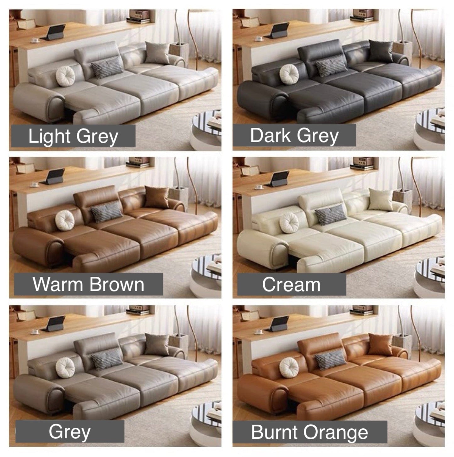 Home Atelier Aroy Electric Motorized Leather Sofa Bed