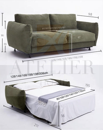 Home Atelier Artemis Foldable Sofa Bed with Mattress