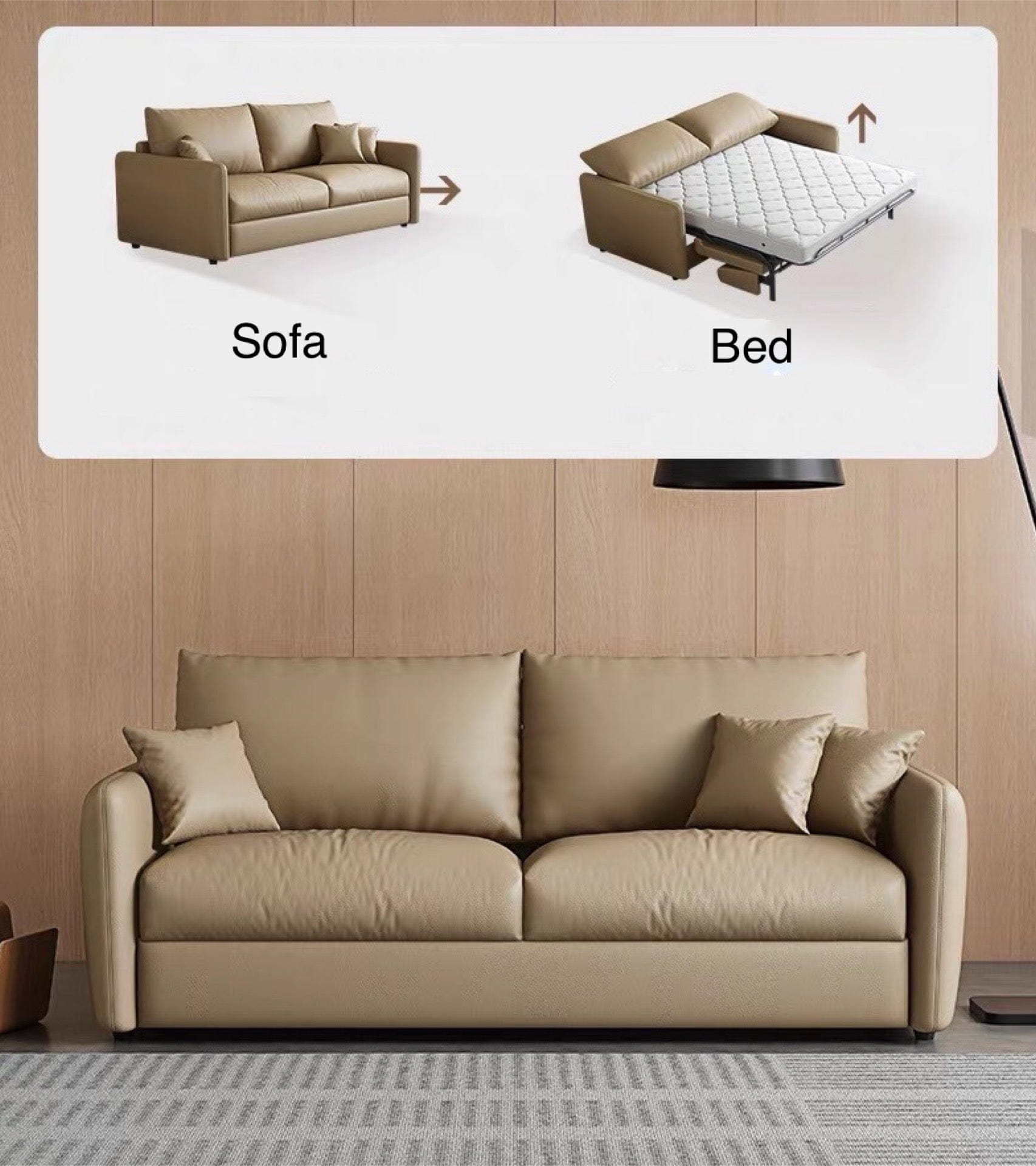 Home Atelier Arthur Foldable Sofa Bed with Mattress