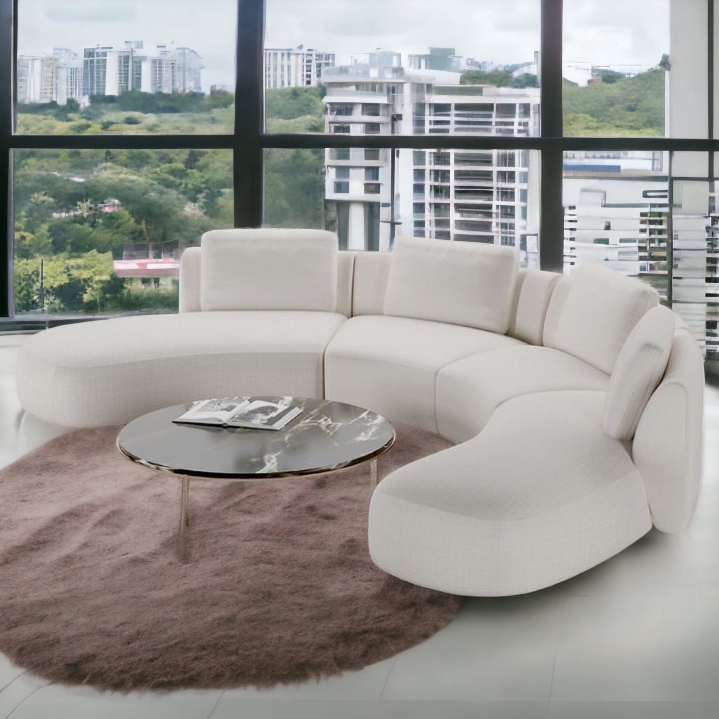 Home Atelier Ashley Performance Boucle Curve Sofa