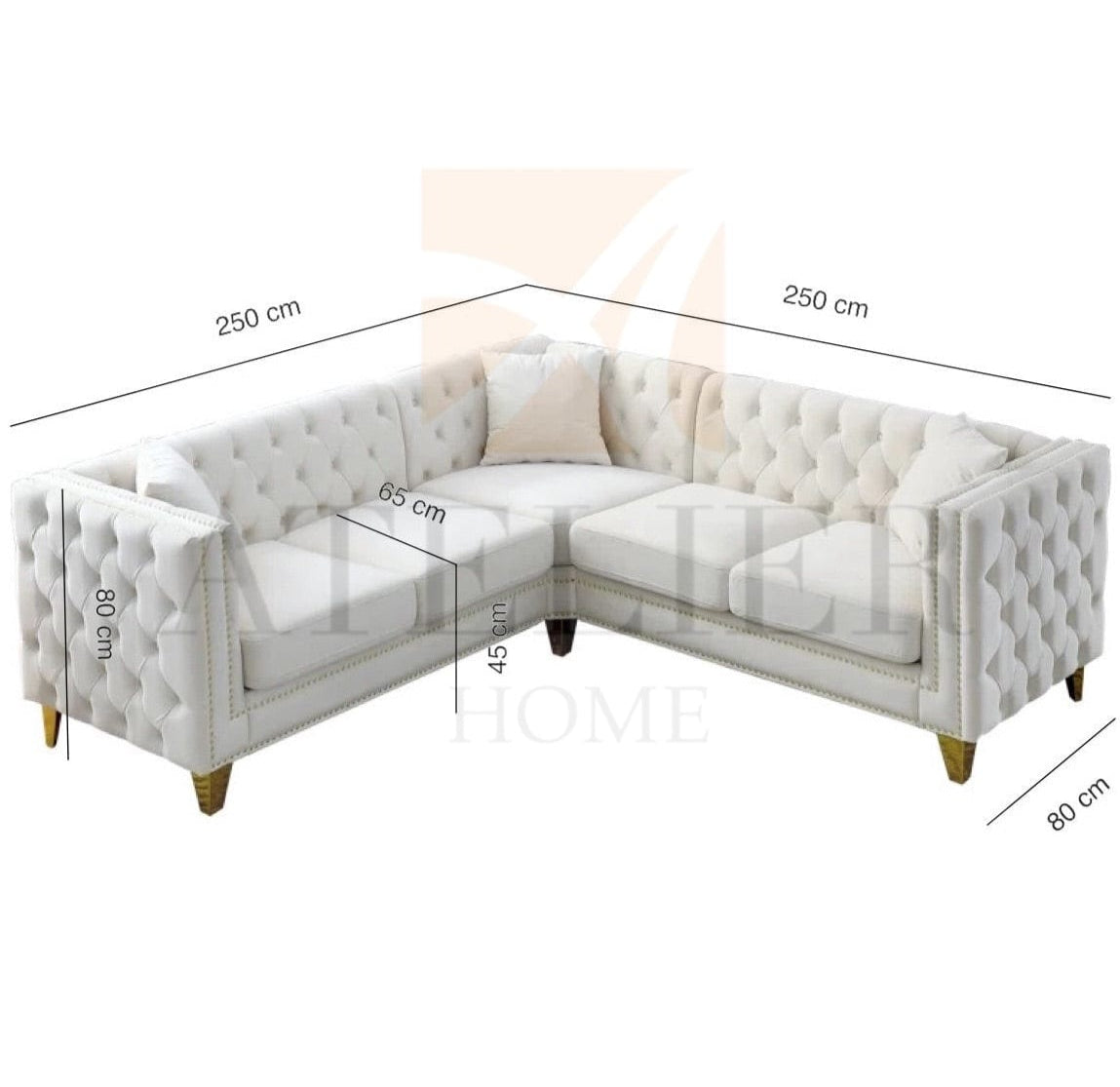 Home Atelier Astonia Sectional Chesterfield Sofa