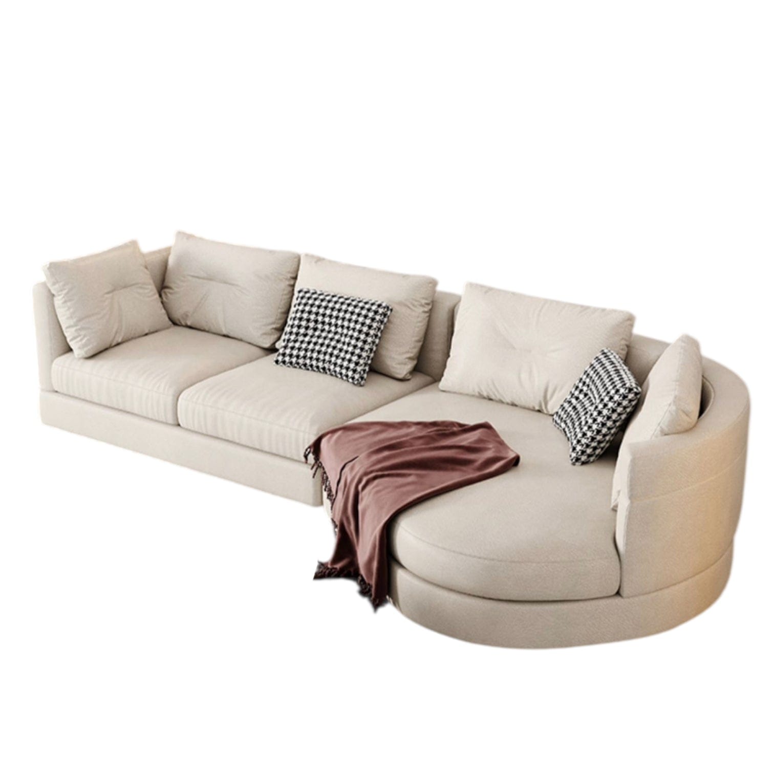Home Atelier Bax Designer Sectional Round Chaise Sofa