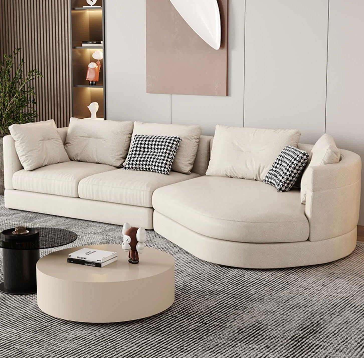 Home Atelier Baxter Designer Sectional Round Chaise Sofa