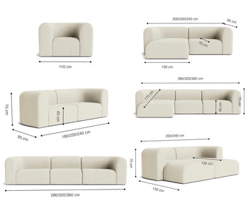 Home Atelier Bayden Scratch Resistant Curve Sofa