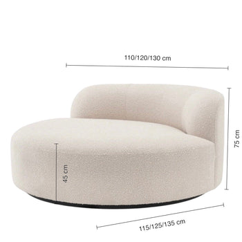 Home Atelier Bjorn Boucle Round Chaise Armchair