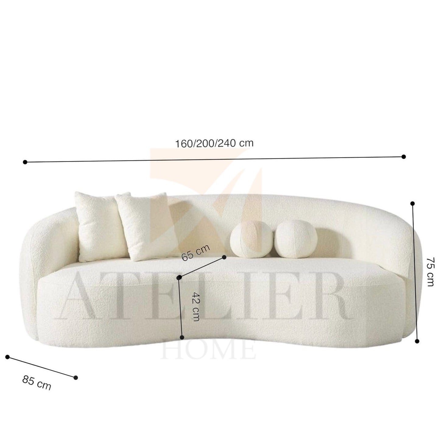 Home Atelier Bowie Boucle Curve Sofa