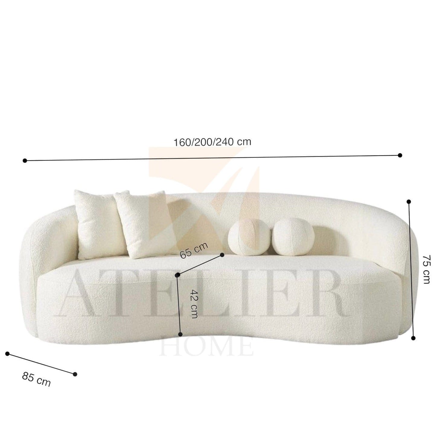Home Atelier Bowie Boucle Curve Sofa