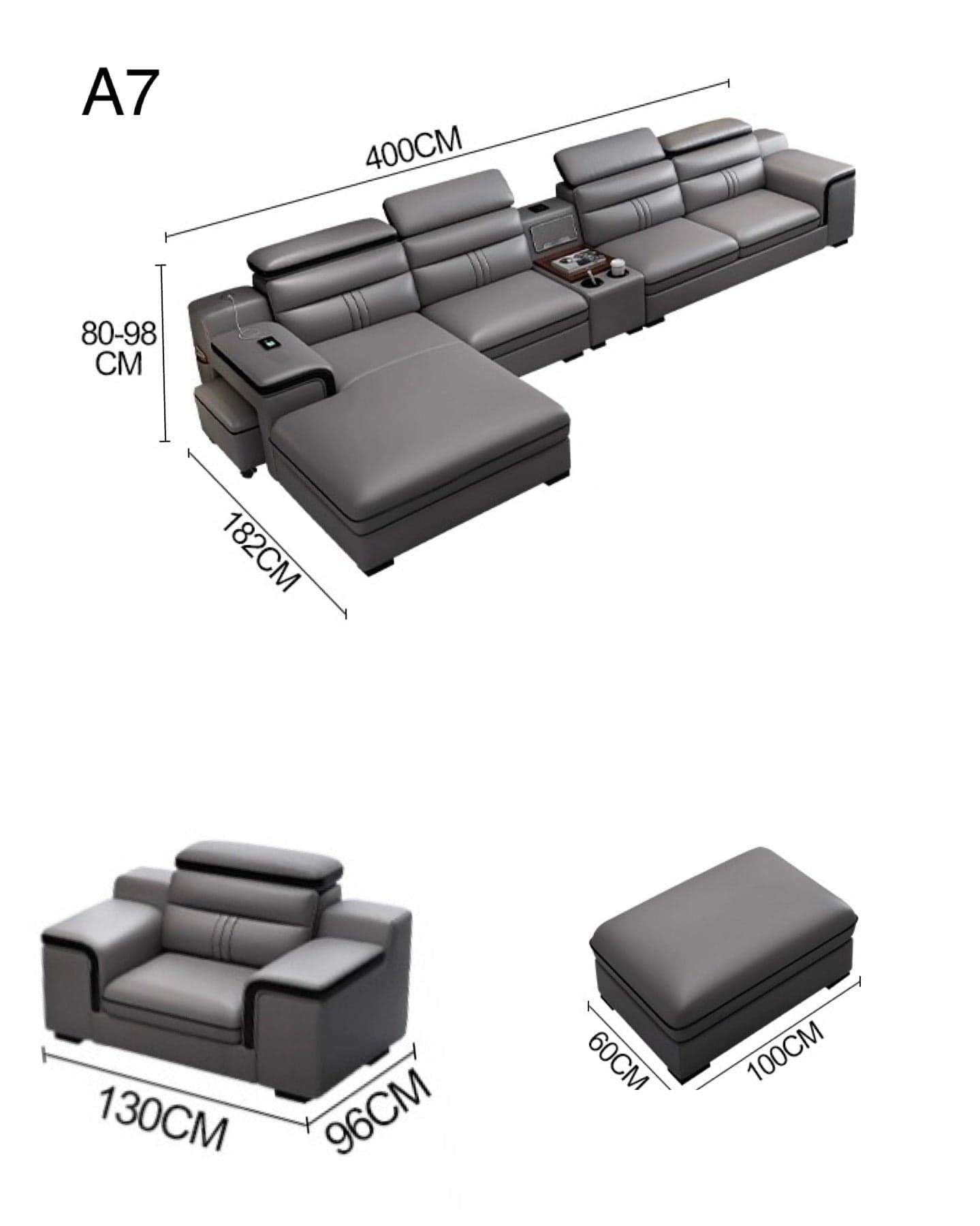 Home Atelier Bradford Leather Sectional Sofa