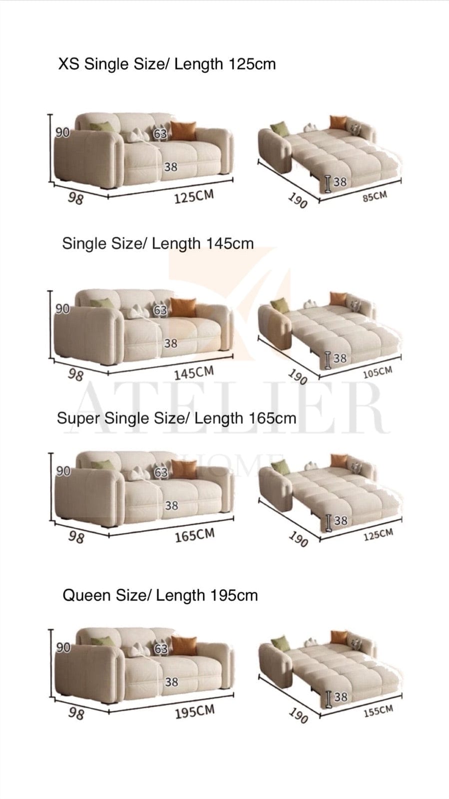 Home Atelier Calico Electric Sofa Bed
