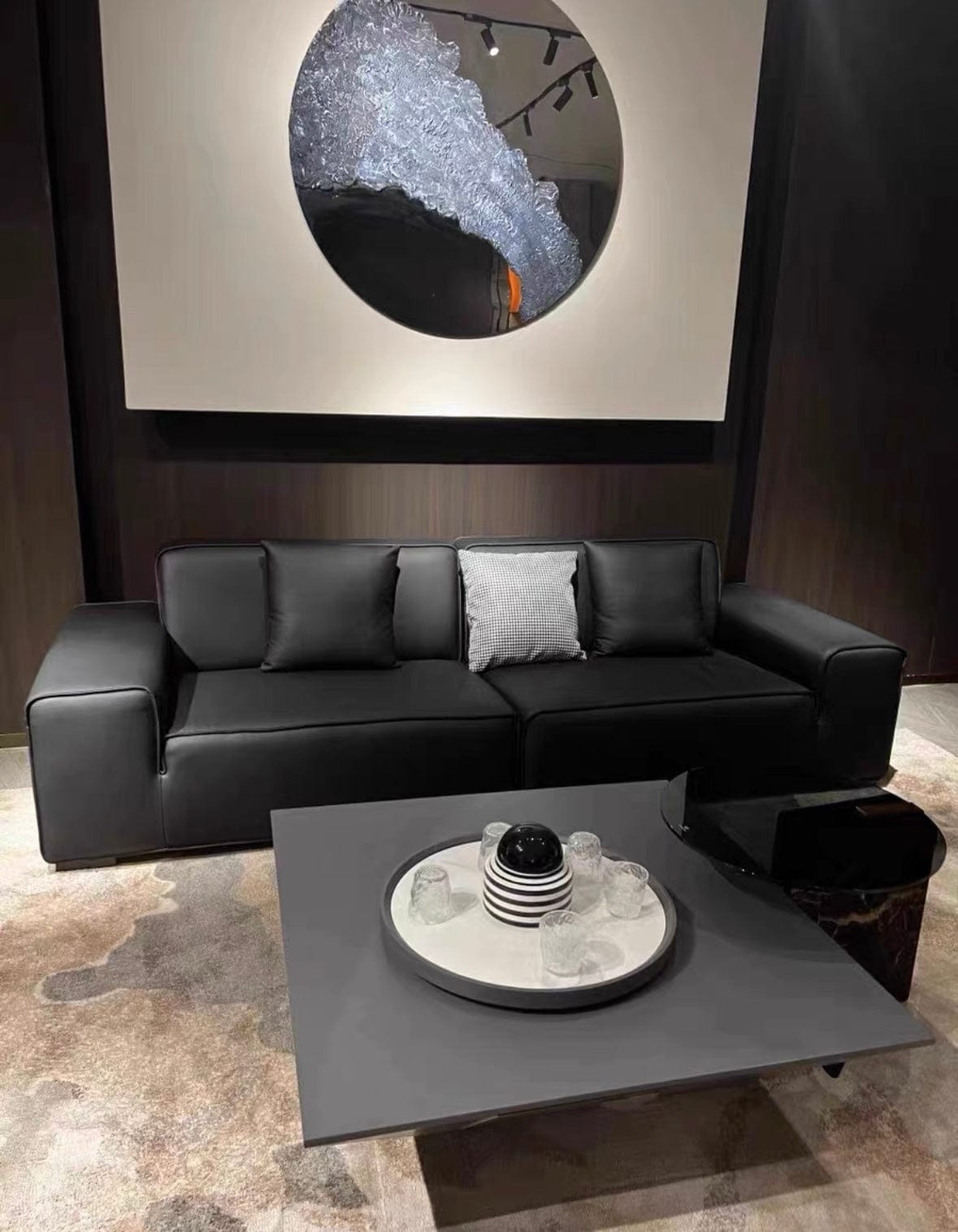 Home Atelier Camden Leather Foldable Sofa Bed with Mattress