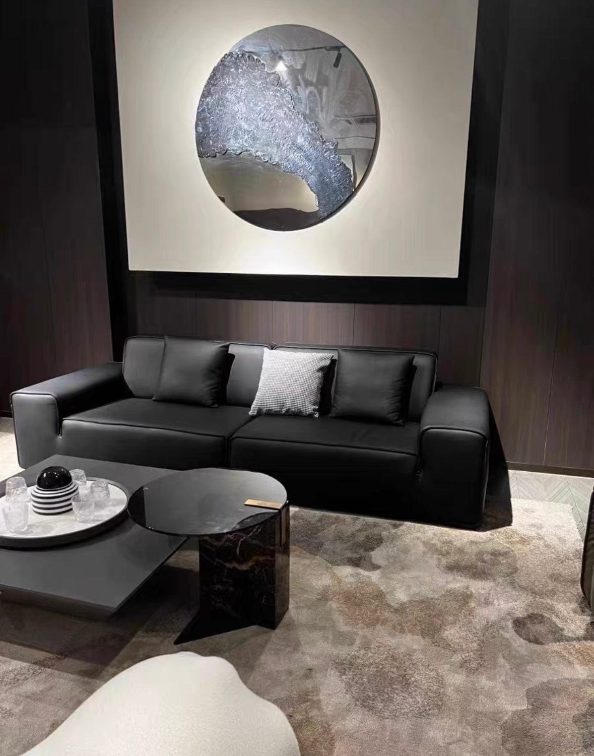 Home Atelier Camden Leather Foldable Sofa Bed with Mattress