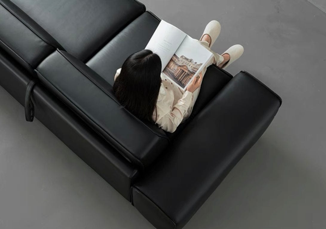 Home Atelier Camden Leather Foldable Sofa Bed with Mattress