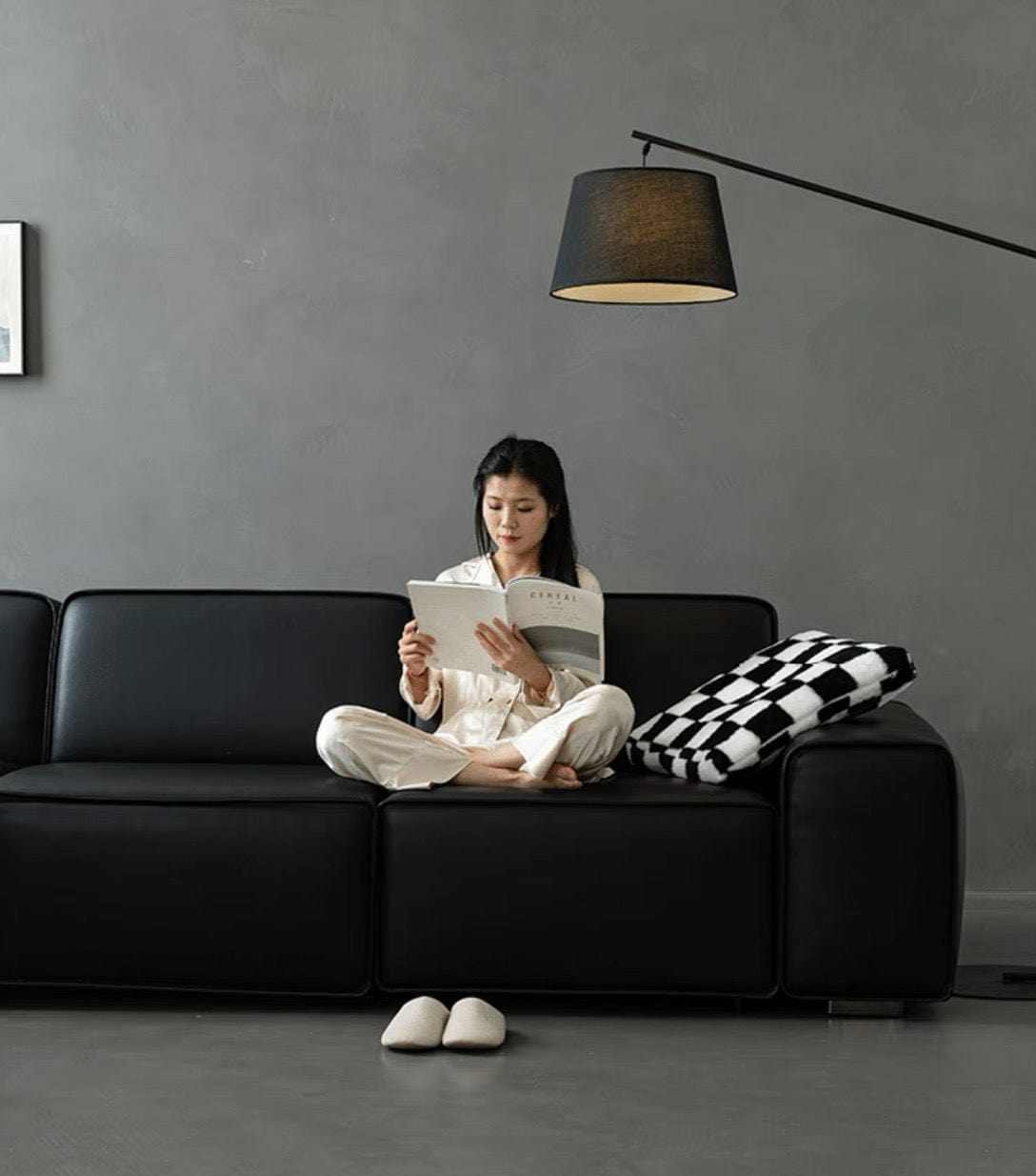 Home Atelier Camden Leather Foldable Sofa Bed with Mattress