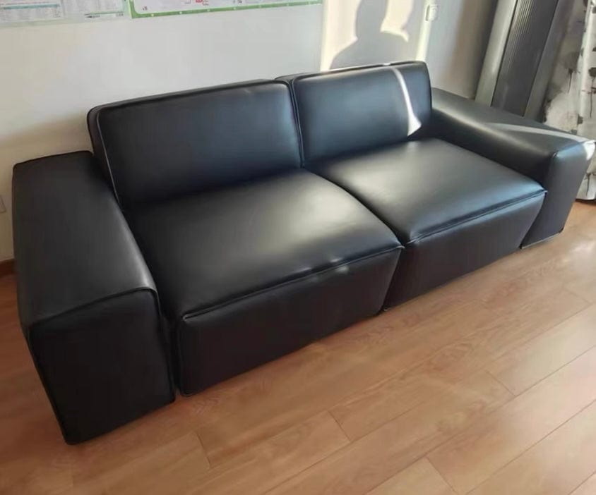 Home Atelier Camden Leather Foldable Sofa Bed with Mattress