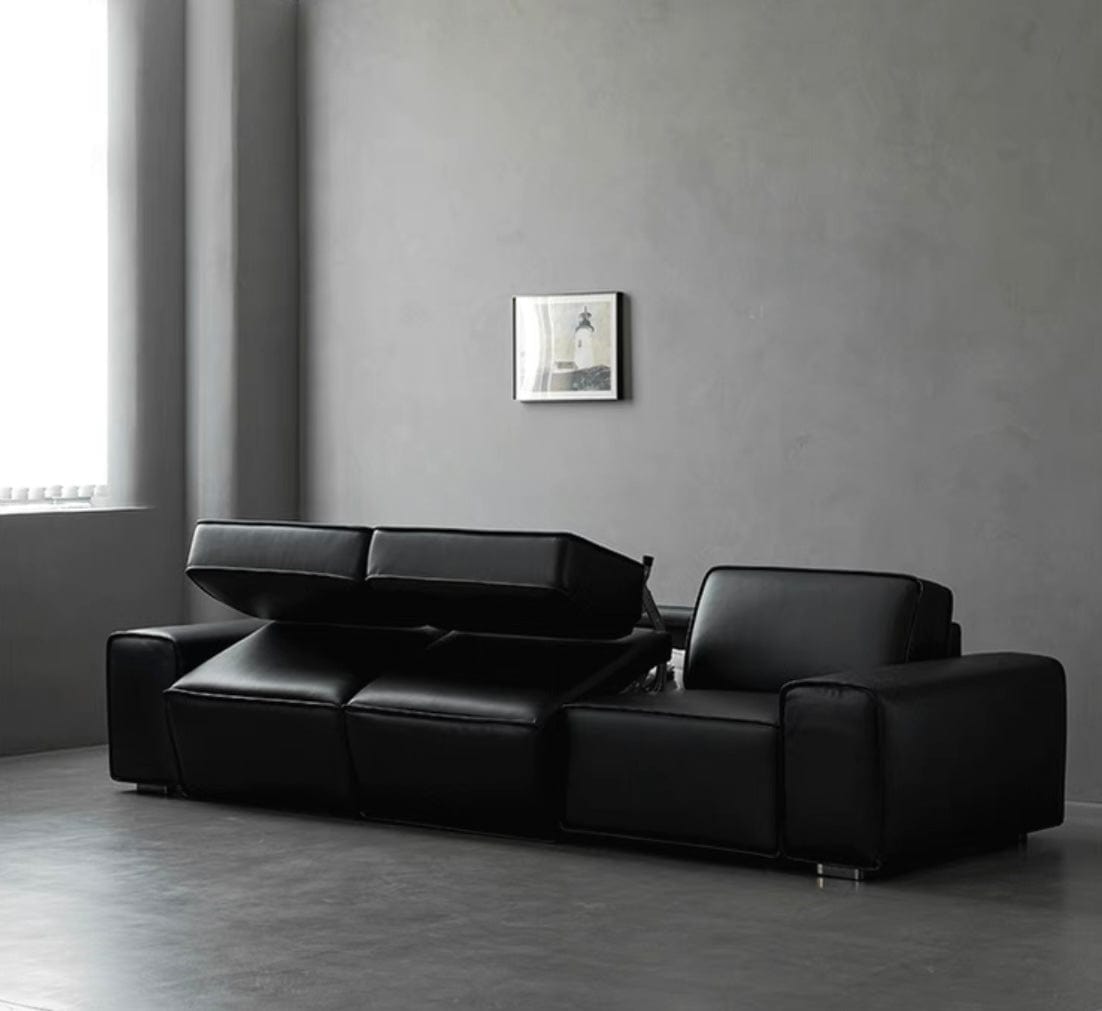 Home Atelier Camden Leather Foldable Sofa Bed with Mattress