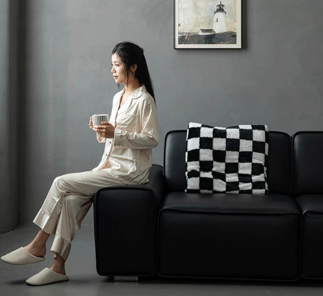 Home Atelier Camden Leather Foldable Sofa Bed with Mattress